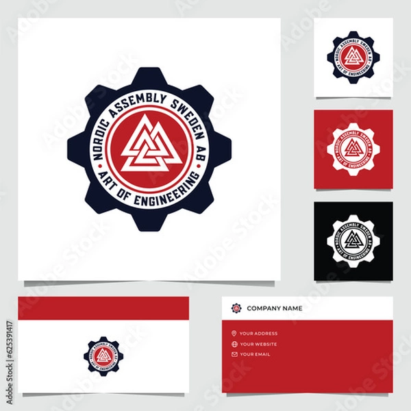 Fototapeta Simple Nordic Engineer Logo Design