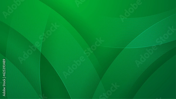 Fototapeta Modern green wave curve abstract presentation background. Vector illustration design for presentation, banner, cover, web, flyer, card, poster, wallpaper, texture, slide, magazine, and powerpoint.