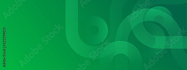 Obraz Banners with green wave background vector illustration