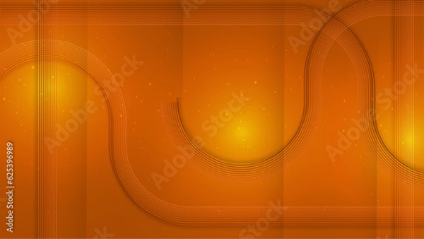 Obraz Abstract dynamic waves orange technology background with flowing line