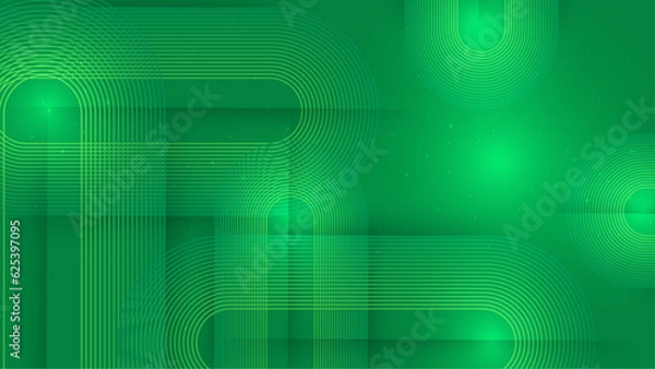 Obraz Abstract dynamic waves green technology background with flowing line