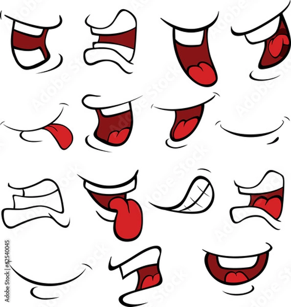 Obraz Set of mouths cartoon