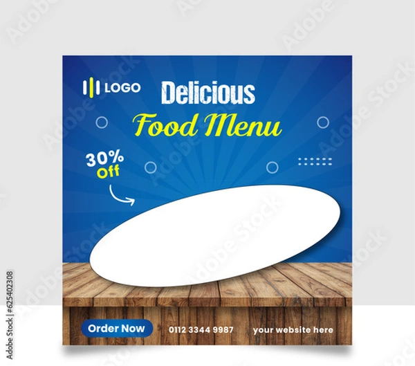 Obraz Delicious Food Menu Social Media Post Design Template