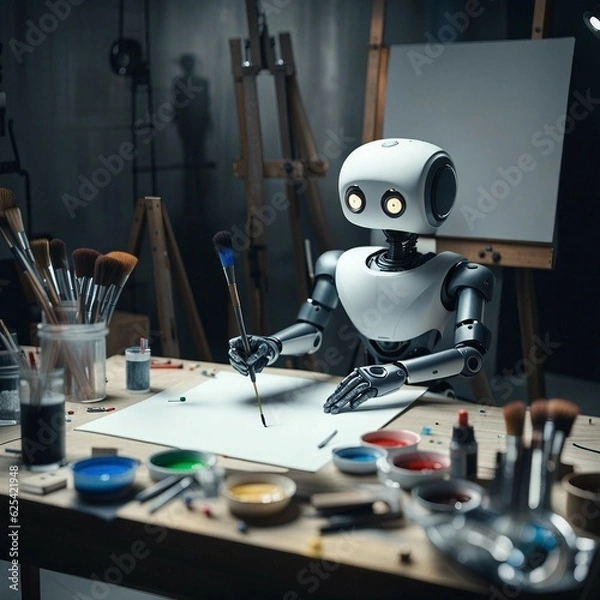 Fototapeta robots paint works of art