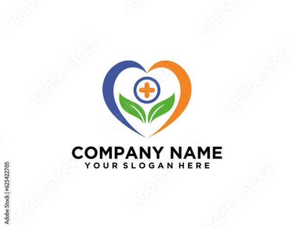 Fototapeta Modern Healthcare Medical Logo. Blue and Green Geometric Linear Rounded Cross Sign Health Icon Infinity Style isolated on Dark Background. Flat Vector Logo Design Template Element.