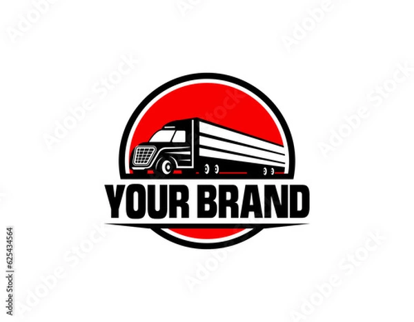 Fototapeta Logistic delivery, express fast shipping logo design template