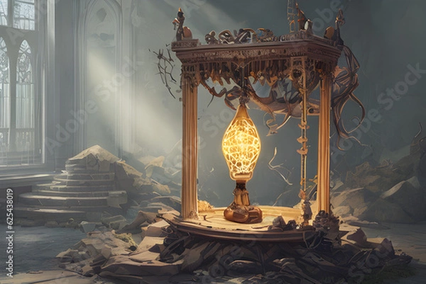 Fototapeta light of ruin. Generative ai