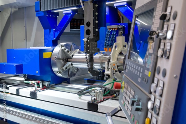 Fototapeta Tokarka, frezarka CNC