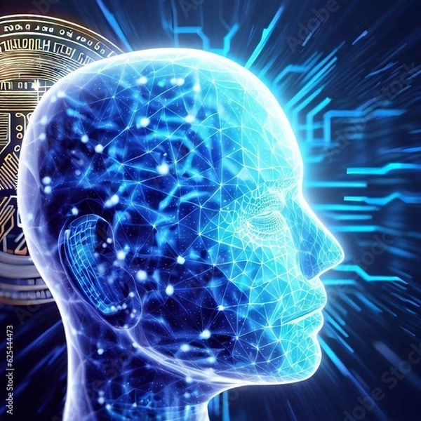 Fototapeta Deep learning artificial intelligence illustration Generative AI