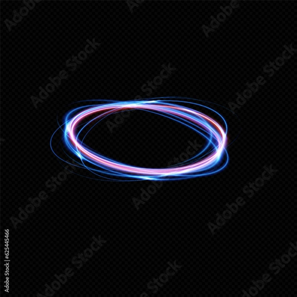 Fototapeta Neon magic circle.Futuristic light circle for background.Light frame.Vector.Magic portal.