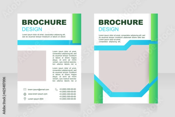 Fototapeta Reporting about construction progress blank brochure design. Template set with copy space for text. Premade corporate reports collection. Editable 2 paper pages. Arial Black, Regular fonts used