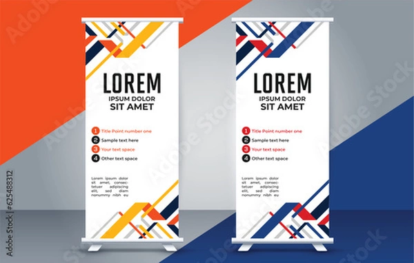 Fototapeta professional  business roll up display standee template design