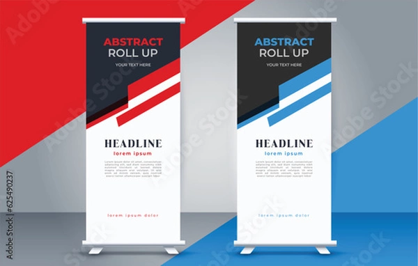 Fototapeta modern roll up banner template  with abstract design