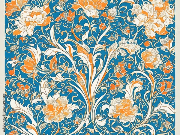 Fototapeta russian ethnic and vintage print Ai Generated