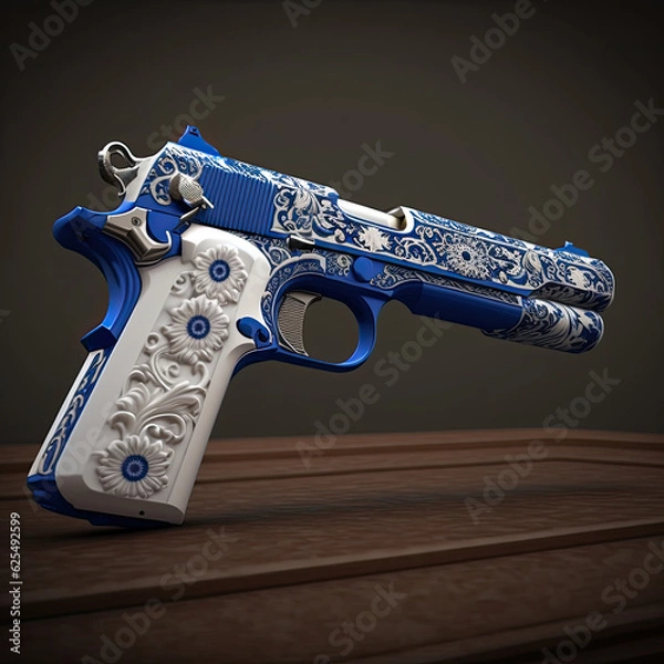 Obraz porcelain gun and bullets