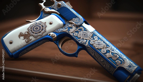 Obraz porcelain gun and bullets