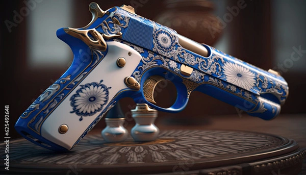 Obraz porcelain gun and bullets