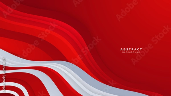 Obraz Modern abstract geometric red white background  Premium Vector