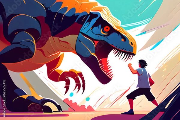 Obraz dinosaurs and people
Generative AI