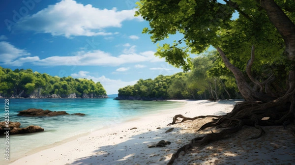 Fototapeta Exotic beach. Generative AI