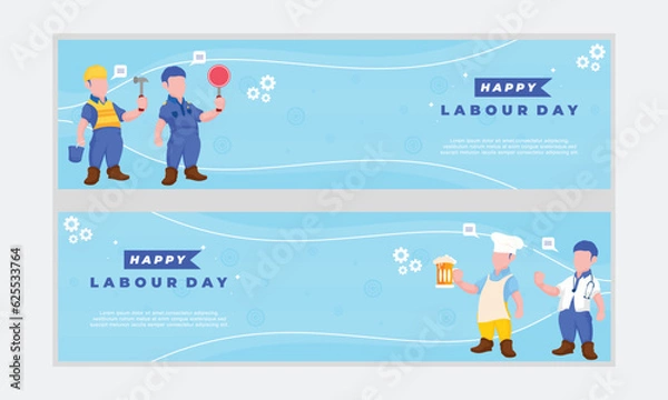 Fototapeta flat happy labour day template