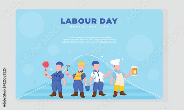 Obraz flat happy labour day template
