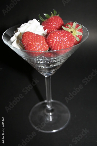 Obraz erbeeren mit sahne
