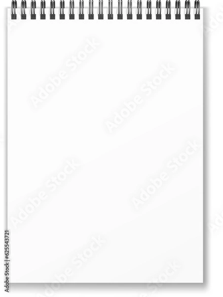 Fototapeta Vertical spiral notebook