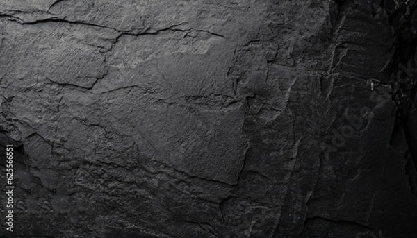 Fototapeta Black abstract background. Dark rock texture. Black stone background with copy space for design. Web banner. Wide.