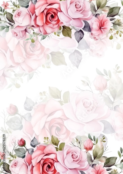 Fototapeta Colorful wild flower background with watercolor