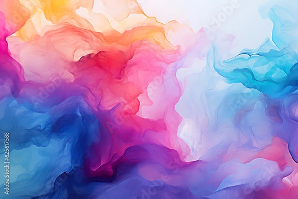 Obraz abstract watercolor swirls in vibrant hues Generative AI