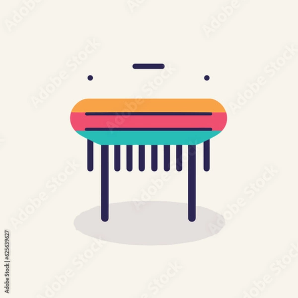 Fototapeta Vector flat icon of a vibrant and modern patterned table, perfect for adding a pop of color to any room