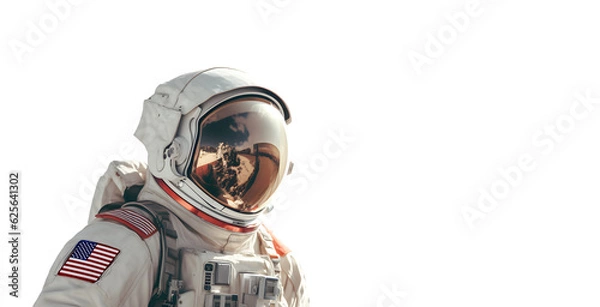 Fototapeta astronaut in a helmet on a transparent background. png file. Generative AI
