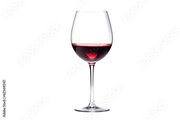 Fototapeta A glass of wine on a transparent background. png file. Generative AI