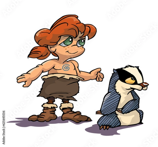 Obraz boy and badger