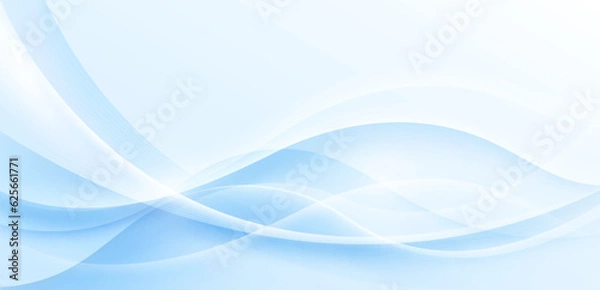 Fototapeta Abstract blue and white wave background. Modern wave shape graphic element. Elegant design. Suit for poster, banner, brochure, business, cover, presentation, website, flyer. Vector illustration