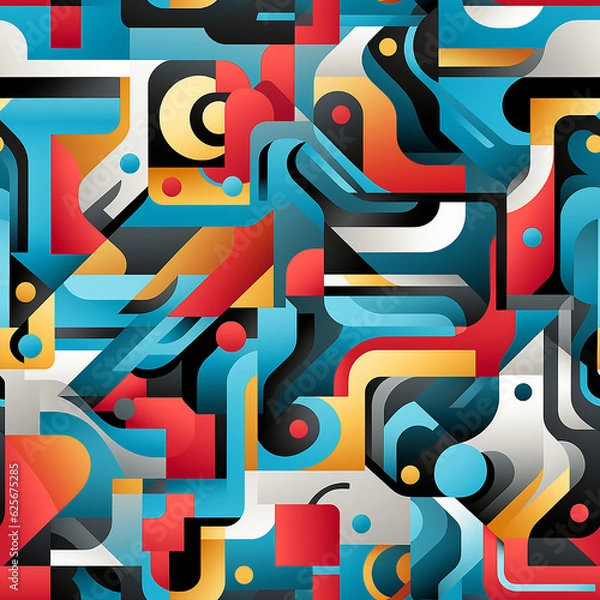 Fototapeta Geometric pop art pattern, Seamless creative texture  