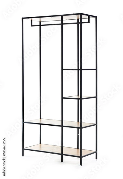 Fototapeta Empty shelving unit on white background