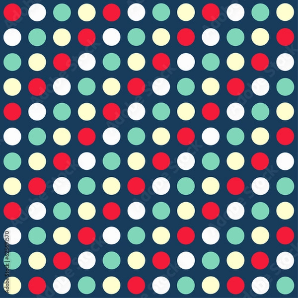 Obraz Seamless Repeat Pattern of Rows of Polka Dots on a Blue Background