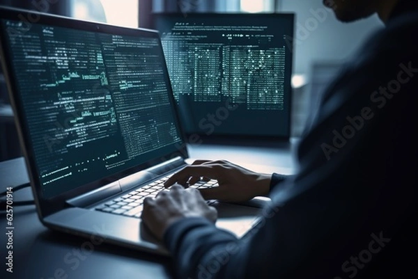 Obraz hacker working on computer