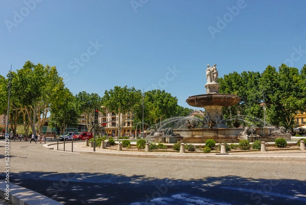 Obraz  Brunnen an der Rotonde in Aix-en-Provence Frankreich