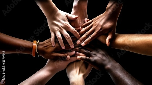 Obraz Hands Layered Showing Unity, Graphic Image