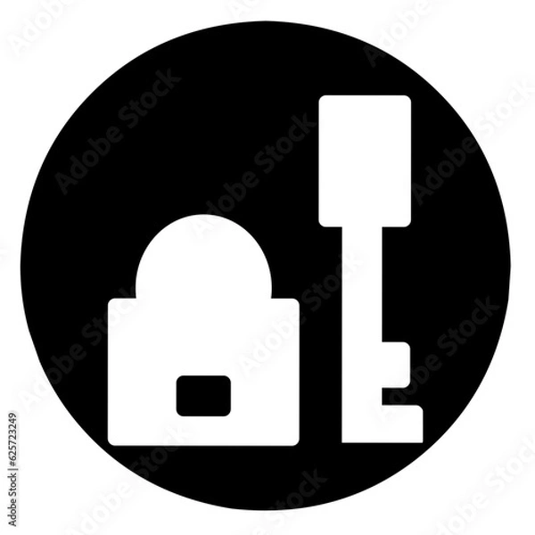Obraz Padlock and key glyph icon