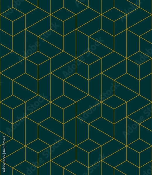 Fototapeta Vector seamless cubic hexagon pattern. Abstract geometric low poly background. Stylish grid texture.