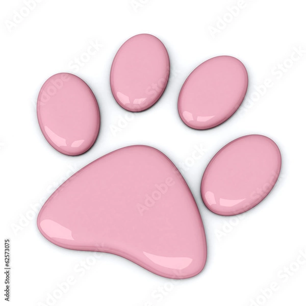Fototapeta Pink paw, 3d