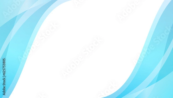 Fototapeta 波のような青いウェーブラインのベクターフレーム
