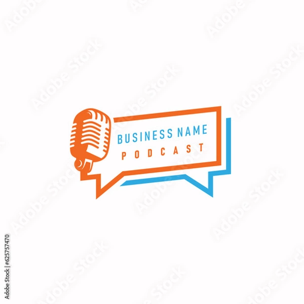 Obraz design logo creative bubble chat and podcasting