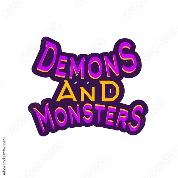 Fototapeta Image of word demon and monster