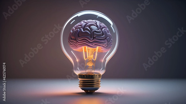 Fototapeta light bulb on black background IA