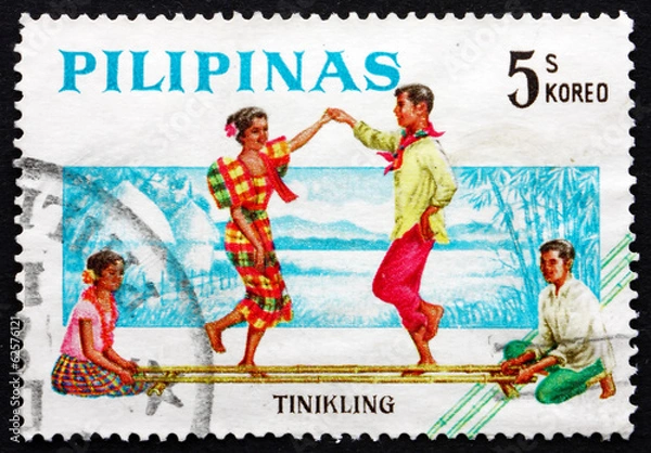 Obraz Znaczek pocztowy Filipiny 1963 Tinikling, Bamboo Dance